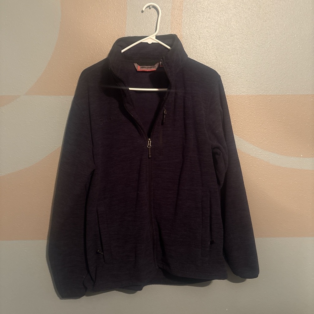 Free Country Men's Zip Up Sweater - Dark Purple